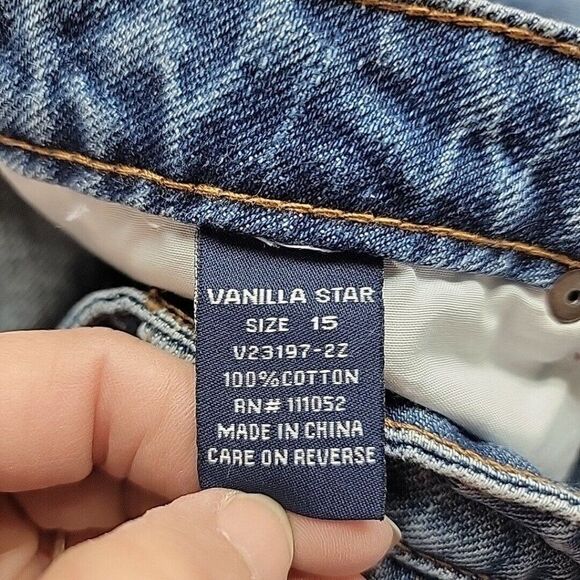Vanilla Star Women's 90's Boyfriend Jeans Size 15 Button Fly Blue Denim 33X26 - Picture 5 of 10